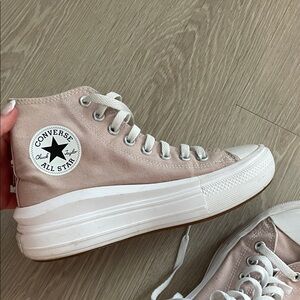 Converse All Star Platform High Tops in Dusty Pink